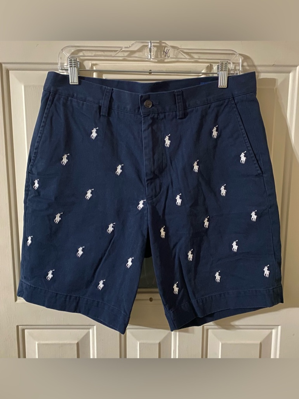 Polo Ralph Lauren Mens 32 Classic Fit 9" Embroidered Pony Logo Chino Shorts Navy